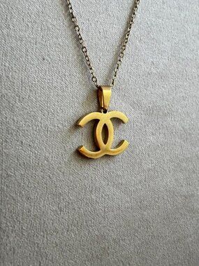 18K Gold Necklace - Vintage Necklace - CC Necklace - Dainty Chain - Y2K